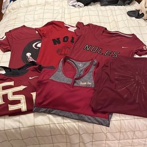 LOT of six FSU Florida State Seminoles tees/tanks